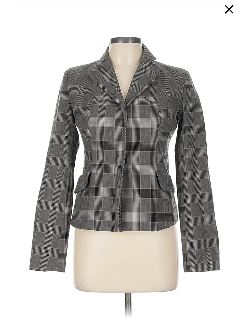 Classic Gray Glen Plaid Tailored Blazer
